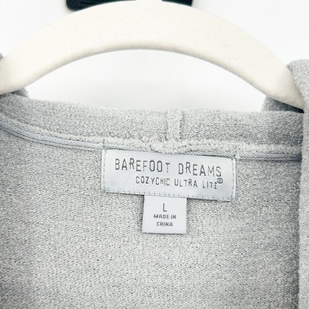 Barefoot Dreams Womens Cozy Chic Ultra Lite Hooded Cardigan Size L Dove Gray - Picture 3 of 7